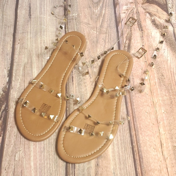 Studded sandels clear size 8 - Picture 2 of 6